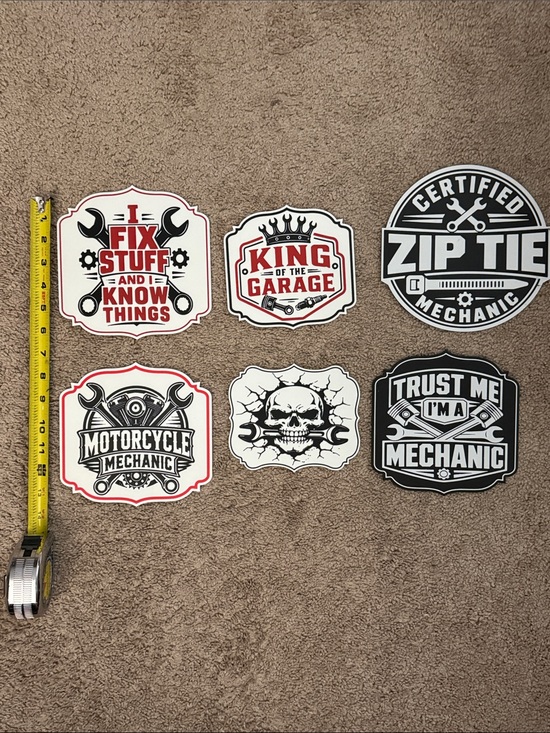 Other - Mechanic Garage 3D printed signs. - Black, White & Red Garage Decor